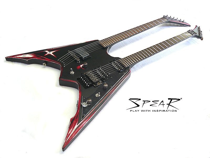 SPEAR® Gitarren: E-Gitarre SPEAR DW-V SCARR Black